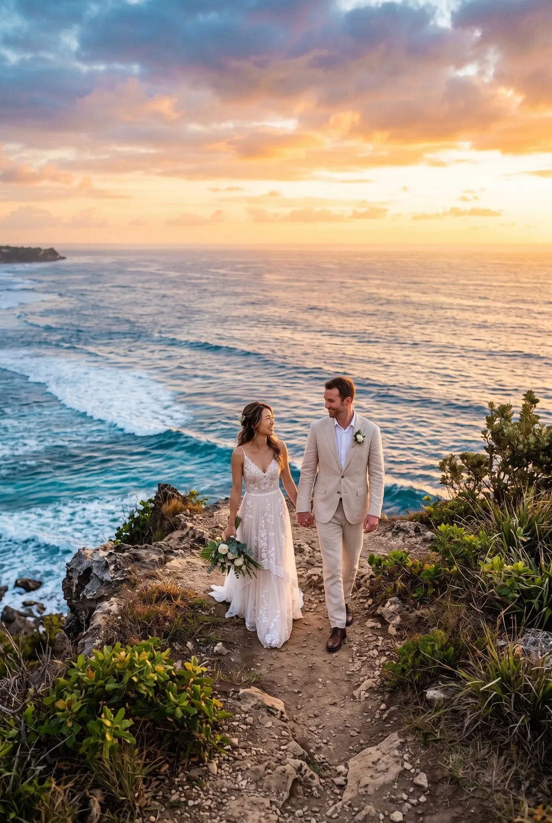 Josh and Hana at golden hour